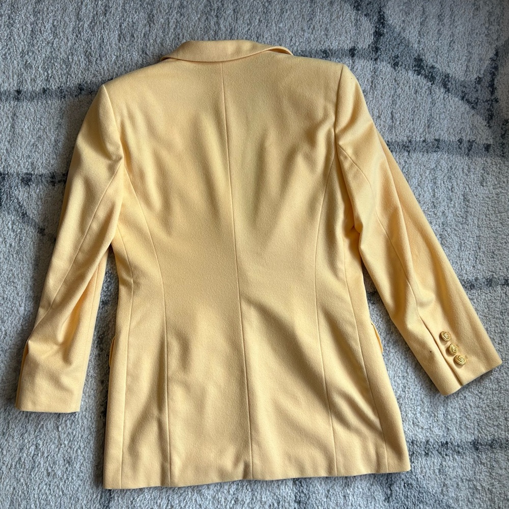 Escada Margaretha Ley Butter Yellow Blazer Gold Buttons Vintage Size 38 - Picture 2 of 5
